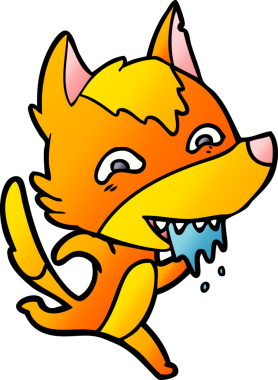 Bir insan tarafından çizilmiş tilki çizgi film karakteri