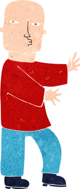 Bir insan tarafından çizilmiş sert adam çizgi filmi.