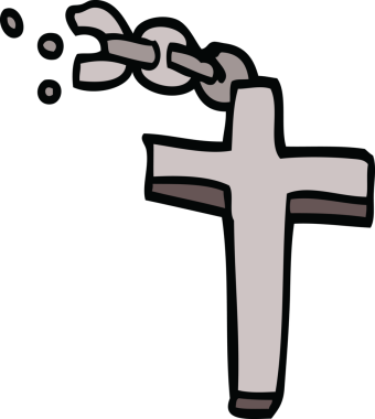 Bir insan tarafından çizilmiş gümüş haç karalaması.