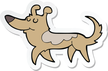 Bir insan tarafından çizilmiş bir köpeğin çıkartması.