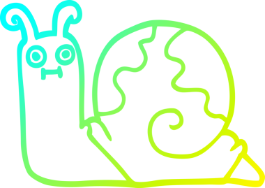 Bir insan tarafından çizilmiş soğuk çizgi bir salyangoz çizimi