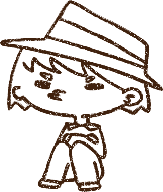 Bir insan tarafından çizilmiş modaya uygun çocuk kömürü.