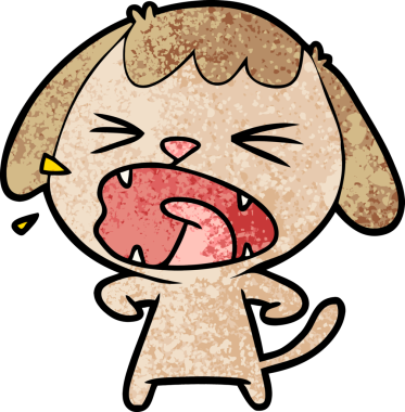 Bir insan tarafından çizilmiş şirin bir çizgi film köpeği.