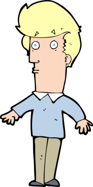 Çizgi film bir insan tarafından çizilmiş ürkmüş bir adam