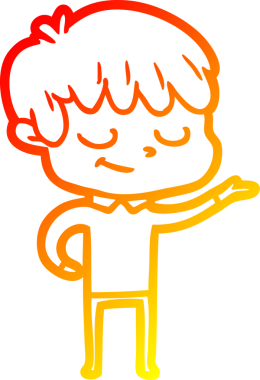 Bir insan tarafından çizilen mutlu bir çocuğun sıcak çizgi çizimi.