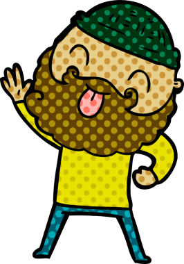 Bir insan tarafından çizilmiş sakallı bir adam.