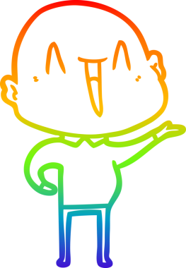 gökkuşağı gradyan çizimi mutlu bir çizgi kel adamın çizimi bir insan tarafından çizildi