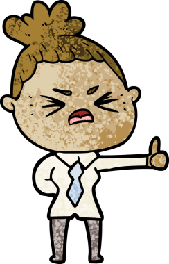 Bir insan tarafından çizilmiş kızgın bir kadın.