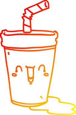 Bir insan tarafından çizilmiş güzel bir karikatür gazozunun sıcak çizgi çizimi