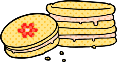 Bir insan tarafından çizilmiş çizgi film bisküvisi