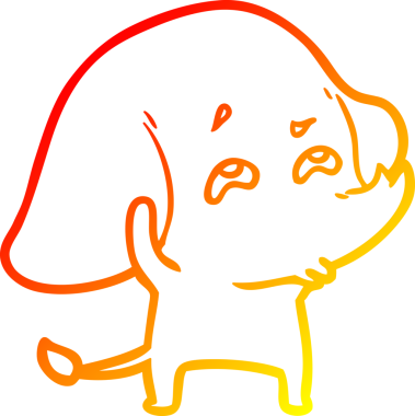 Bir insan tarafından çizilmiş bir filin sıcak çizgi çizimi