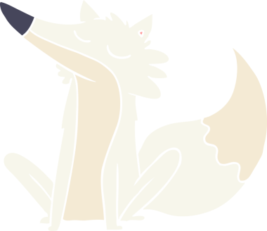 Bir insan tarafından çizilmiş düz renkli çizgi film kurdu.