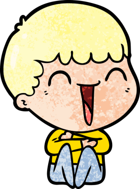 Bir insan tarafından çizilmiş mutlu bir adam.