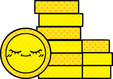 bir insan tarafından çizilmiş bir madeni paranın çizgi filmi