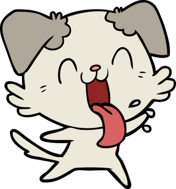 Bir insan tarafından çizilmiş nefes nefese bir köpek.