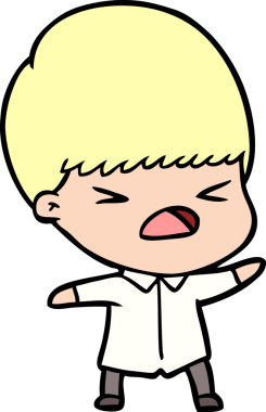 Çizgi film bir insan tarafından çizilmiş stresli adam