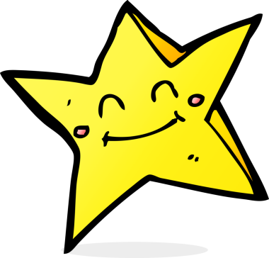 bir insan tarafından çizilmiş mutlu bir yıldız karakteri