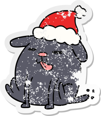 Bir insan tarafından çizilmiş kawaii köpeği etiketli el çizimi.