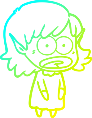 Bir çizgi film karakteri çizimi bir insan tarafından çizilmiş bir elf kızı şok etti.