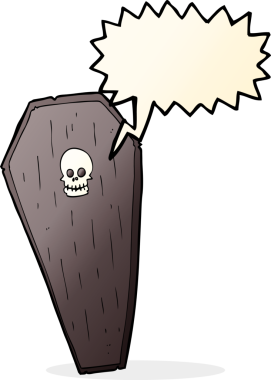 Bir insan tarafından çizilmiş garip bir karikatür tabut.