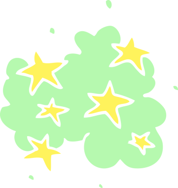 Bir insan tarafından çizilmiş karalama yıldızları.