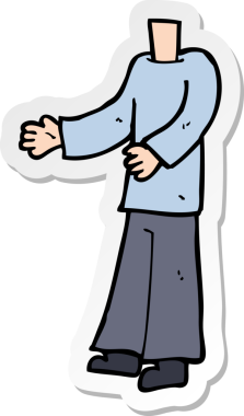 Bir insan tarafından çizilmiş bir karikatür çıkartması.