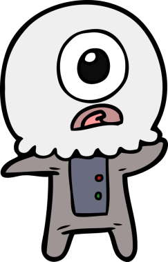 Çizgi film Tepegöz uzaylı uzay adamı bir insan tarafından çizildi.