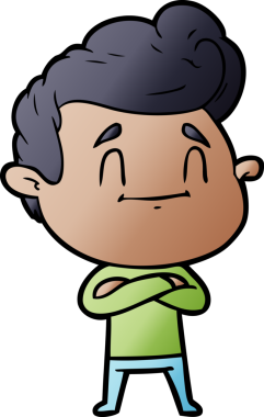 Bir insan tarafından çizilmiş mutlu çizgi film adamı.