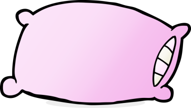 Bir insan tarafından çizilmiş karton yastık.