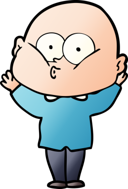 Bir insan tarafından çizilmiş kel bir adam.