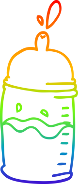 gökkuşağı gradyan çizgi çizimi bir insan tarafından çizilmiş bebek şişesi