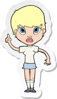 Bir insan tarafından çizilmiş fikri olan bir çizgi film kızına ait etiket.