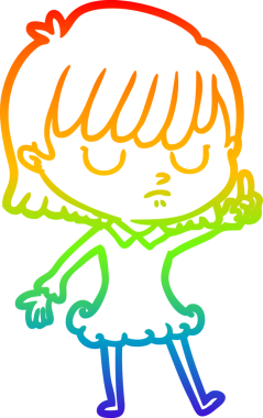 gökkuşağı gradyan çizimi bir insan tarafından çizilmiş bir karikatür kadın