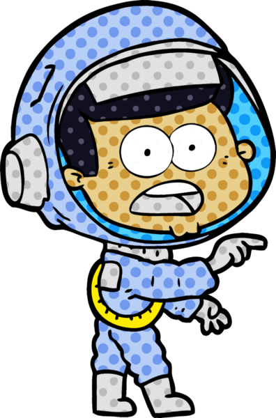 Karikatür bir insan tarafından çizilen astronotu şaşırttı.