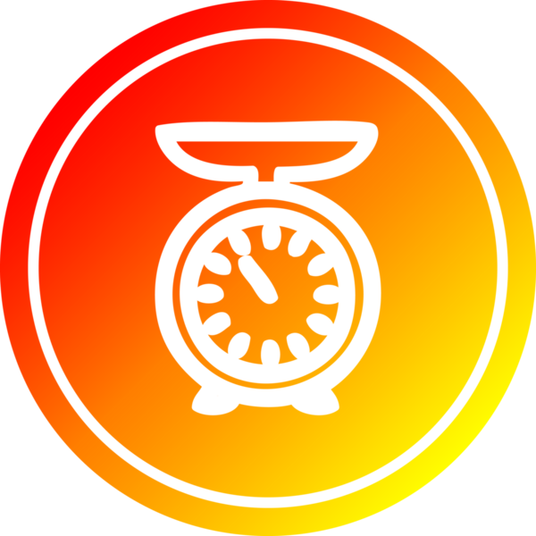 Bir insan tarafından çizilen sıcak gradyan bitiş ile dairesel simgeleri tartmak