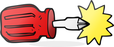 Bir insan tarafından çizilmiş serbest çizim karikatür tornavida