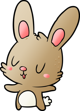 Bir insan tarafından çizilmiş şirin çizgi film tavşanı.