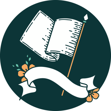 bir insan tarafından çizilmiş beyaz bayrak şeklinde dövme simgesi