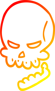 Bir insan tarafından çizilmiş bir cadılar bayramı kafatası çizgi çizimi.