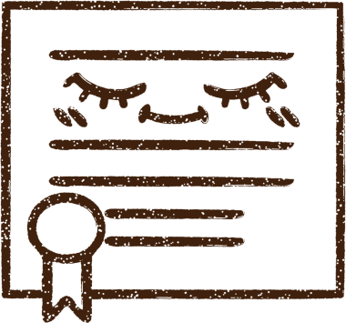 Bir insan tarafından çizilmiş Sertifika Kömürü Çizimi