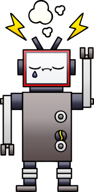 Bir insan tarafından çizilmiş bir robotun gölgelenmiş çizimi