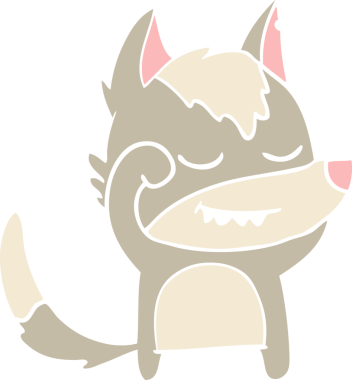 Bir insan tarafından çizilmiş düz renk çizgi film kurdu.