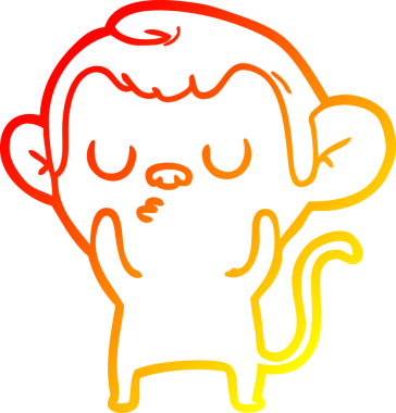 Bir insan tarafından çizilmiş çizgi film maymunu çizimi