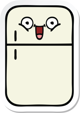 Bir insan tarafından çizilmiş şirin bir buzdolabı etiketi.