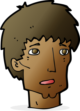 Bir insan tarafından çizilmiş endişeli bir adam.