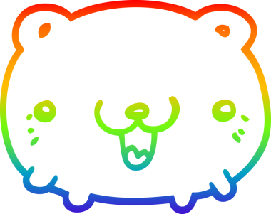 Bir insan tarafından çizilmiş komik bir ayının gökkuşağı gradyanı çizimi