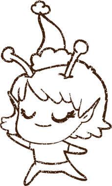 Bir insan tarafından çizilen Noel Uzaylı Kömürü