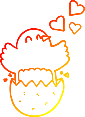 Bir insan tarafından çizilmiş bir yavru karikatürün sıcak gradyan çizimi