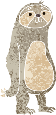 Retro illüstrasyon tarzı bir insan tarafından çizilmiş tuhaf çizgi film tembelliği.