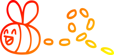 Bir insan tarafından çizilmiş vızıldayan bir karikatür çizimi